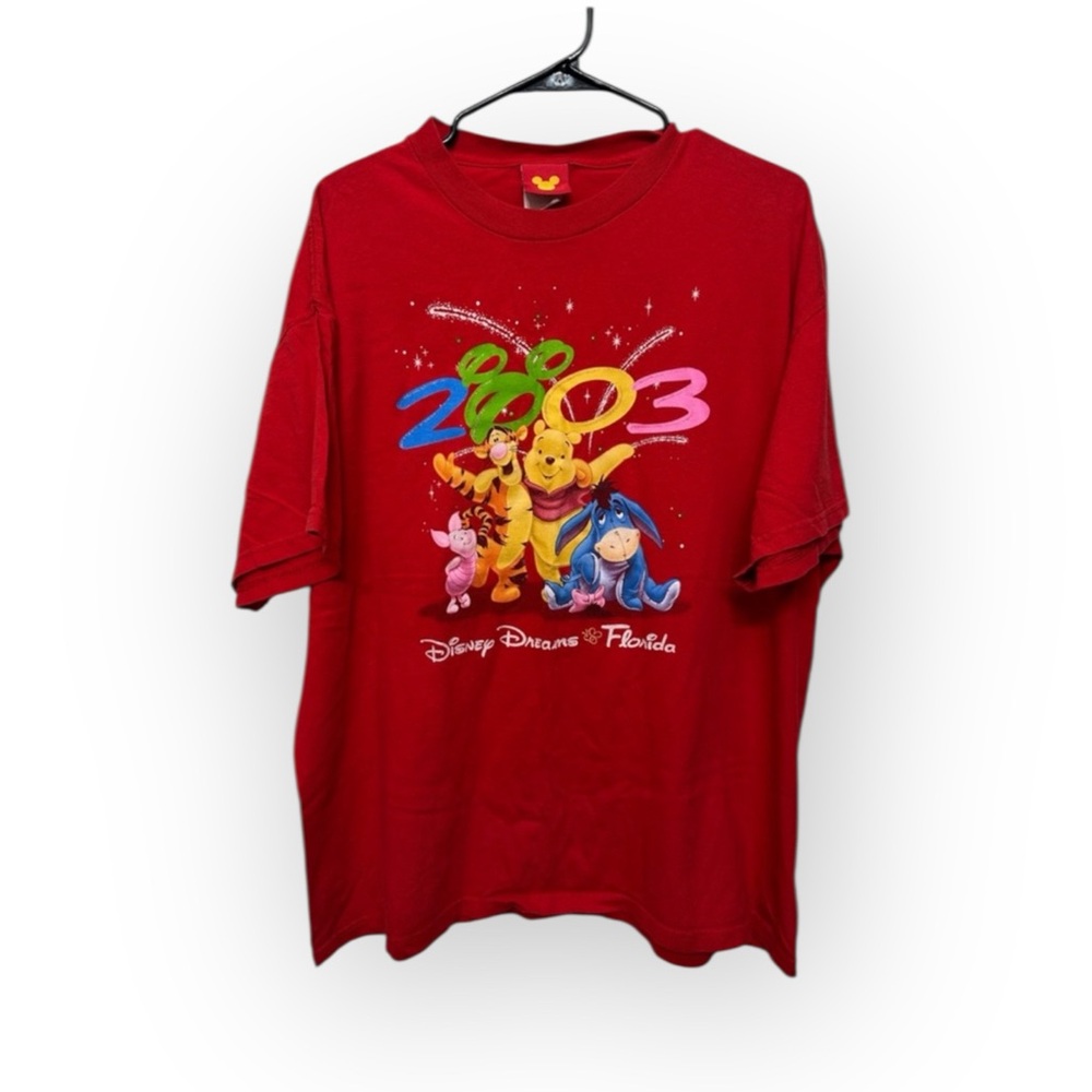 Vintage Disney Red T-Shirt with Winnie the Pooh and Friends